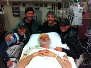 "FrankenStig" with friends in the ER after the races