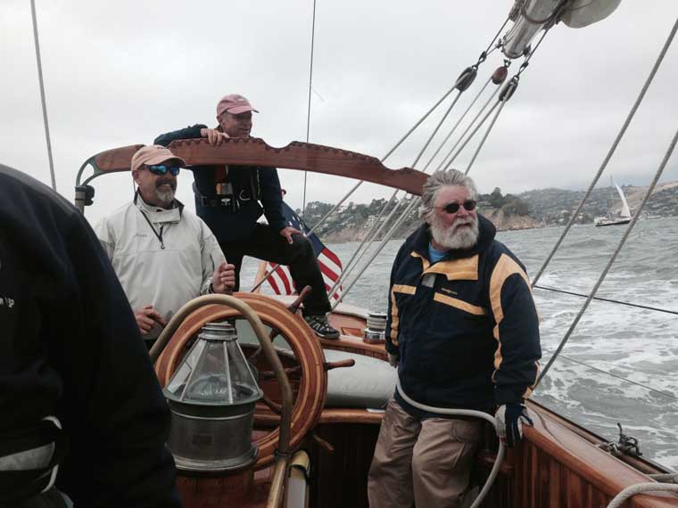 Ted Pike made the journey from Port Townsend to visit and sail on MARTHA,  It’s good to see friends from Port Townsend.  Edensaw Woods has been a strong supporter of our endeavors at the Schooner Martha Foundation and we thank them for their support.