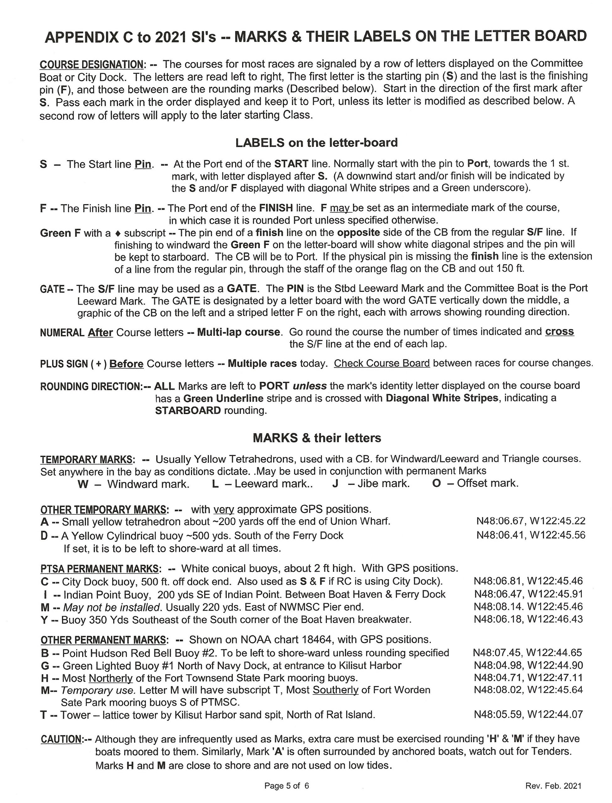 21 Sailing Instructions For Ptsa Races Port Townsend Sailing Association